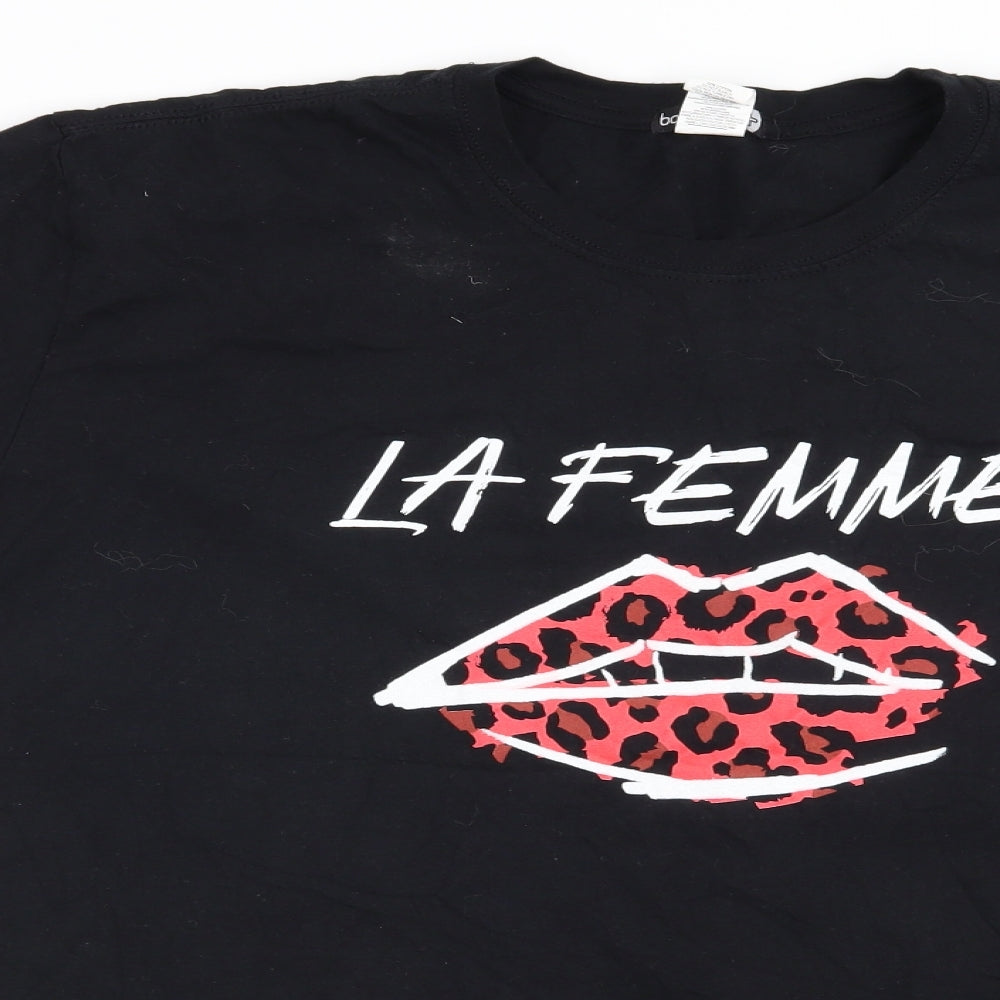 Boohoo Womens Black   Basic T-Shirt Size 20  - La Femme