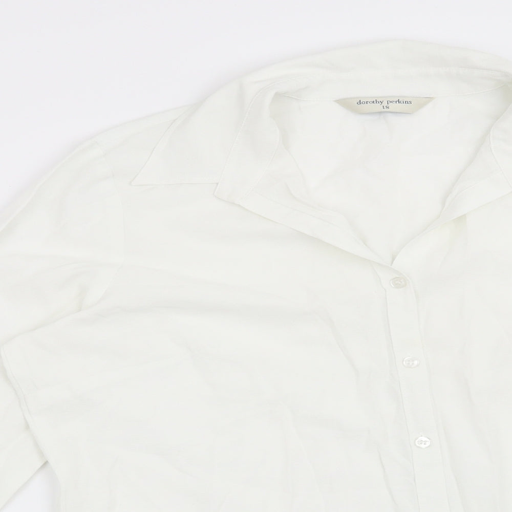 Dorothy Perkins Womens White   Basic Button-Up Size 18