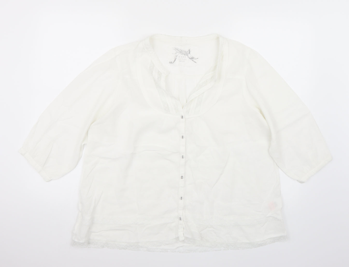 NEXT Womens White   Basic Button-Up Size 14