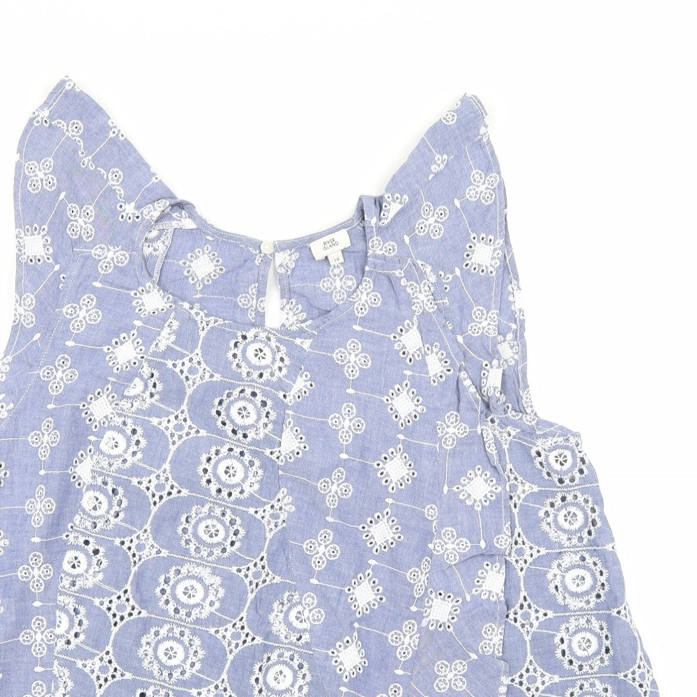 Riverisland Womens Blue   Basic T-Shirt Size 14