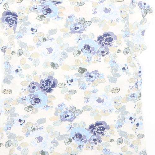 NEXT Girls White Floral  Basic T-Shirt Size 7 Years