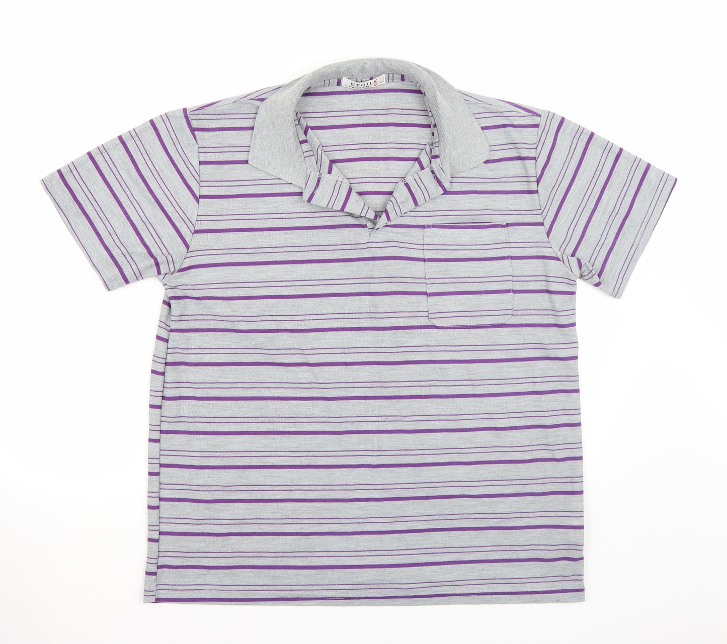 Etoile Mens Grey Striped   T-Shirt Size M