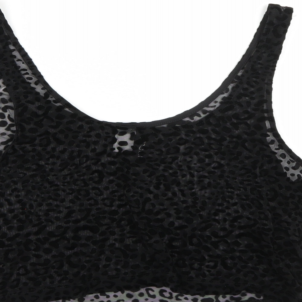 H&M Womens Black   Cropped Tank Size 14