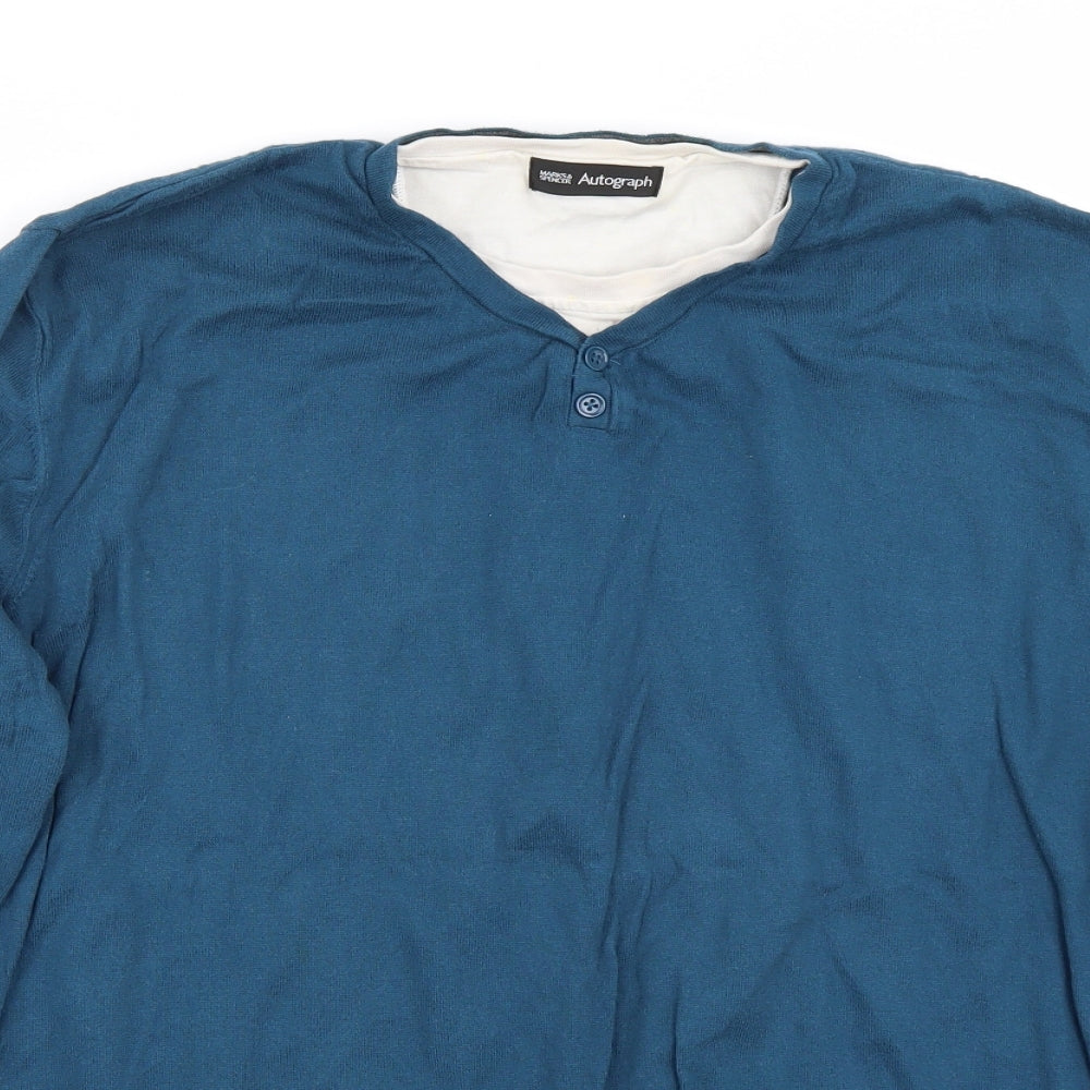Marks and Spencer Mens Blue   Pullover Jumper Size XL
