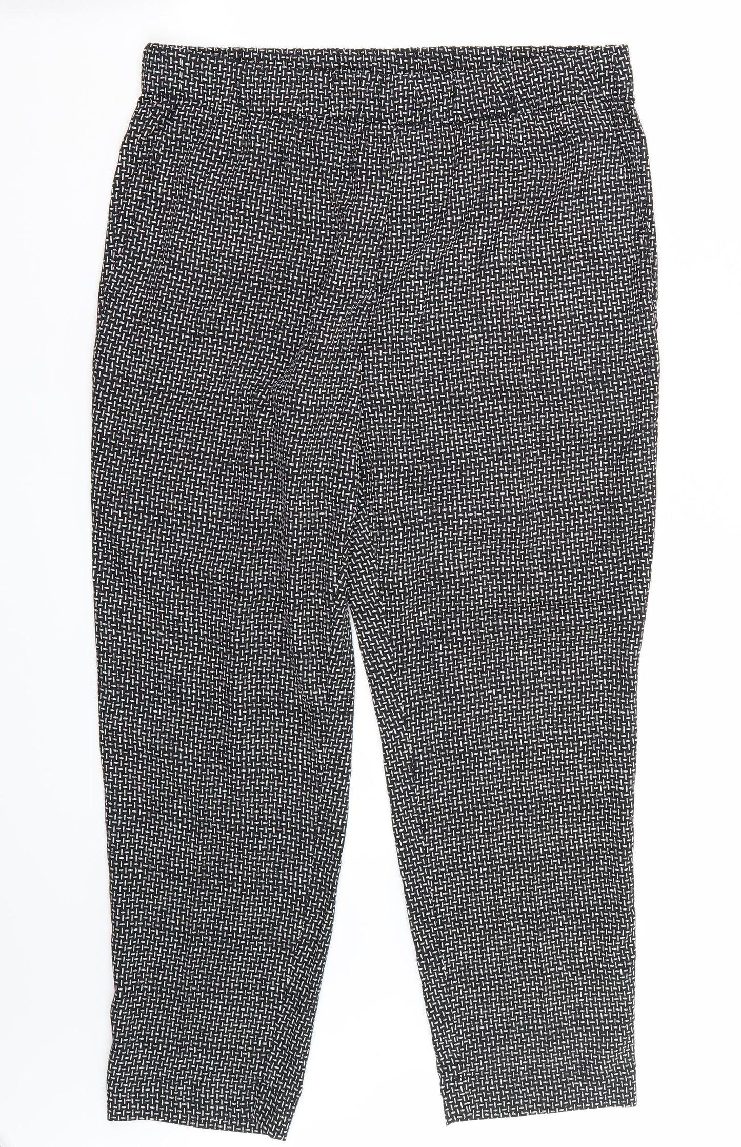 H&M Womens Black   Trousers  Size 10 L28 in