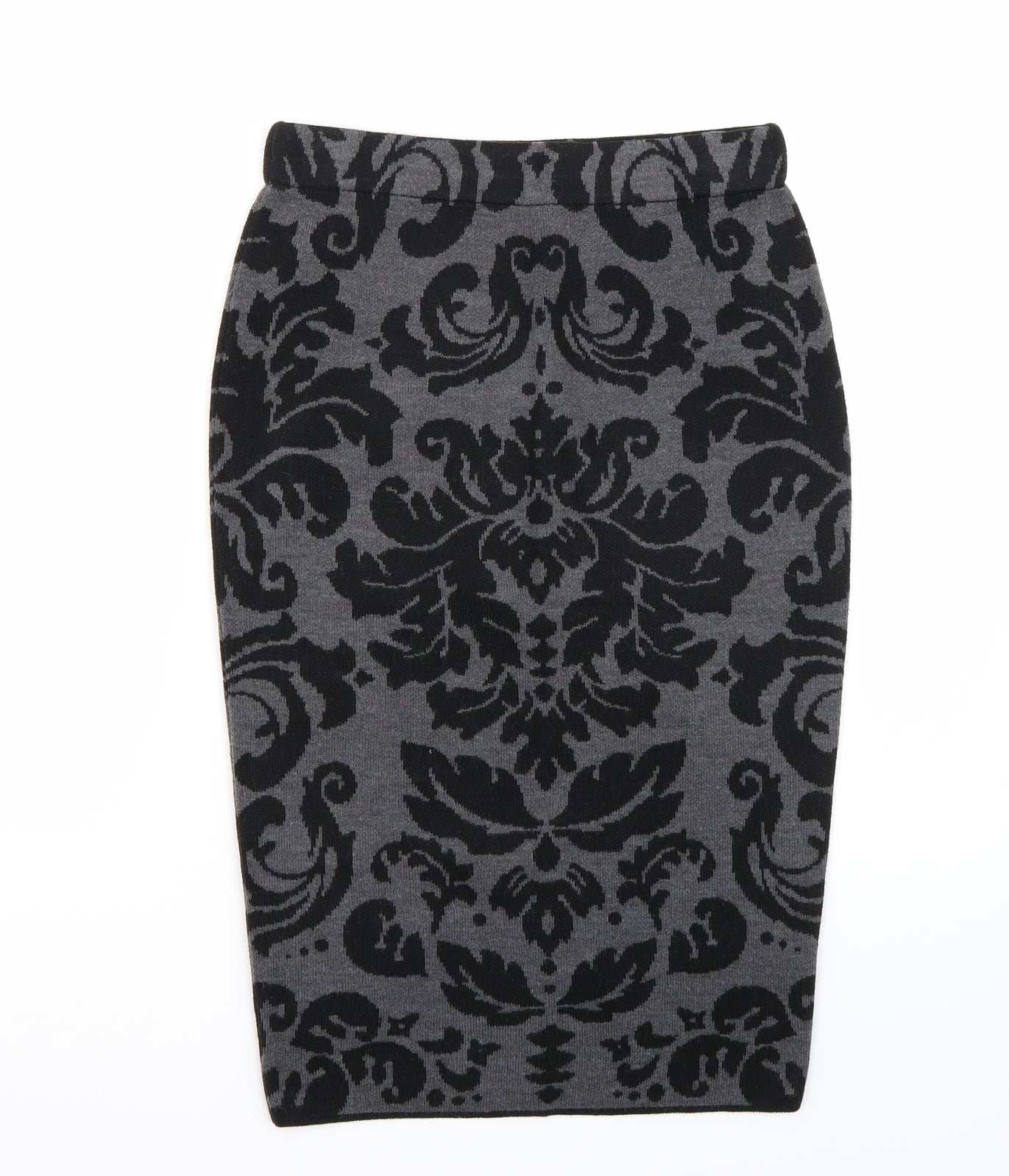 Marks and Spencer Womens Grey Floral  A-Line Skirt Size S