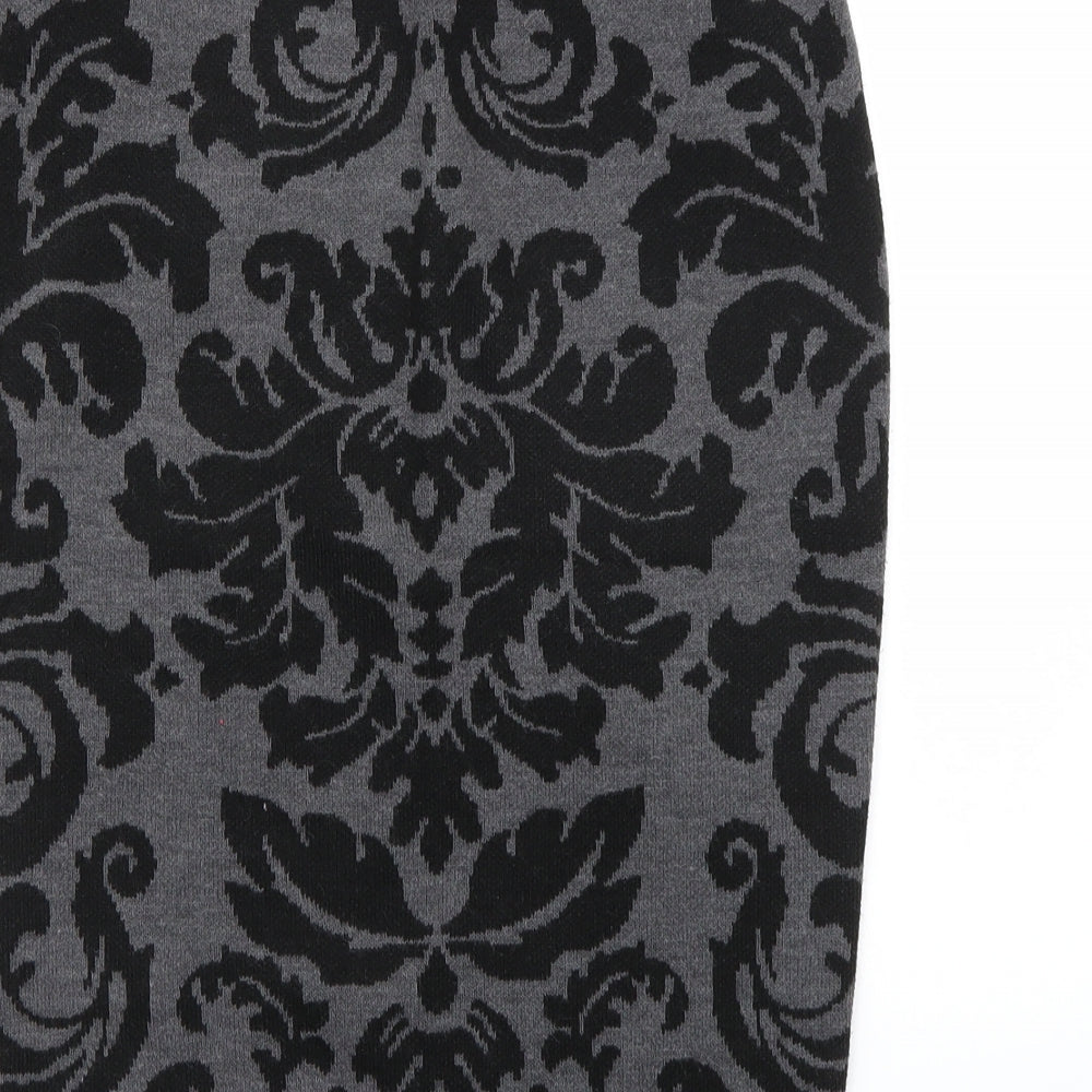 Marks and Spencer Womens Grey Floral  A-Line Skirt Size S