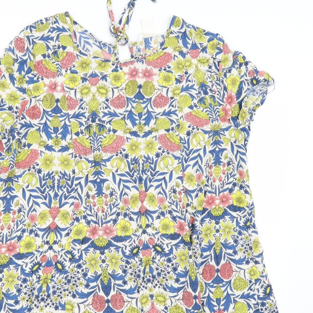 H&M Womens White Floral  A-Line  Size 12