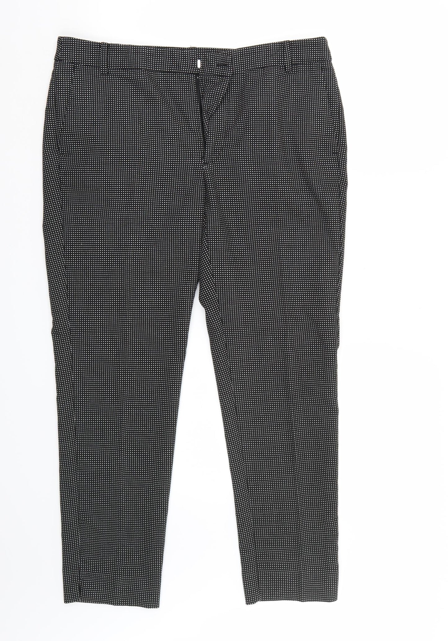 Zara Womens Black  Rayon Trousers  Size 34 L28 in