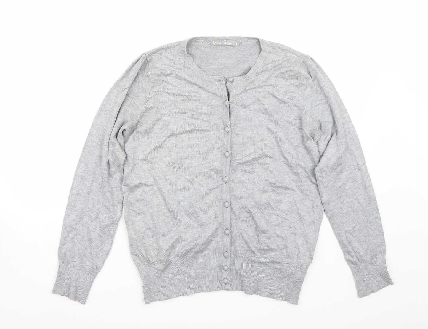 Marks and Spencer Womens Grey   Cardigan Jumper Size 14