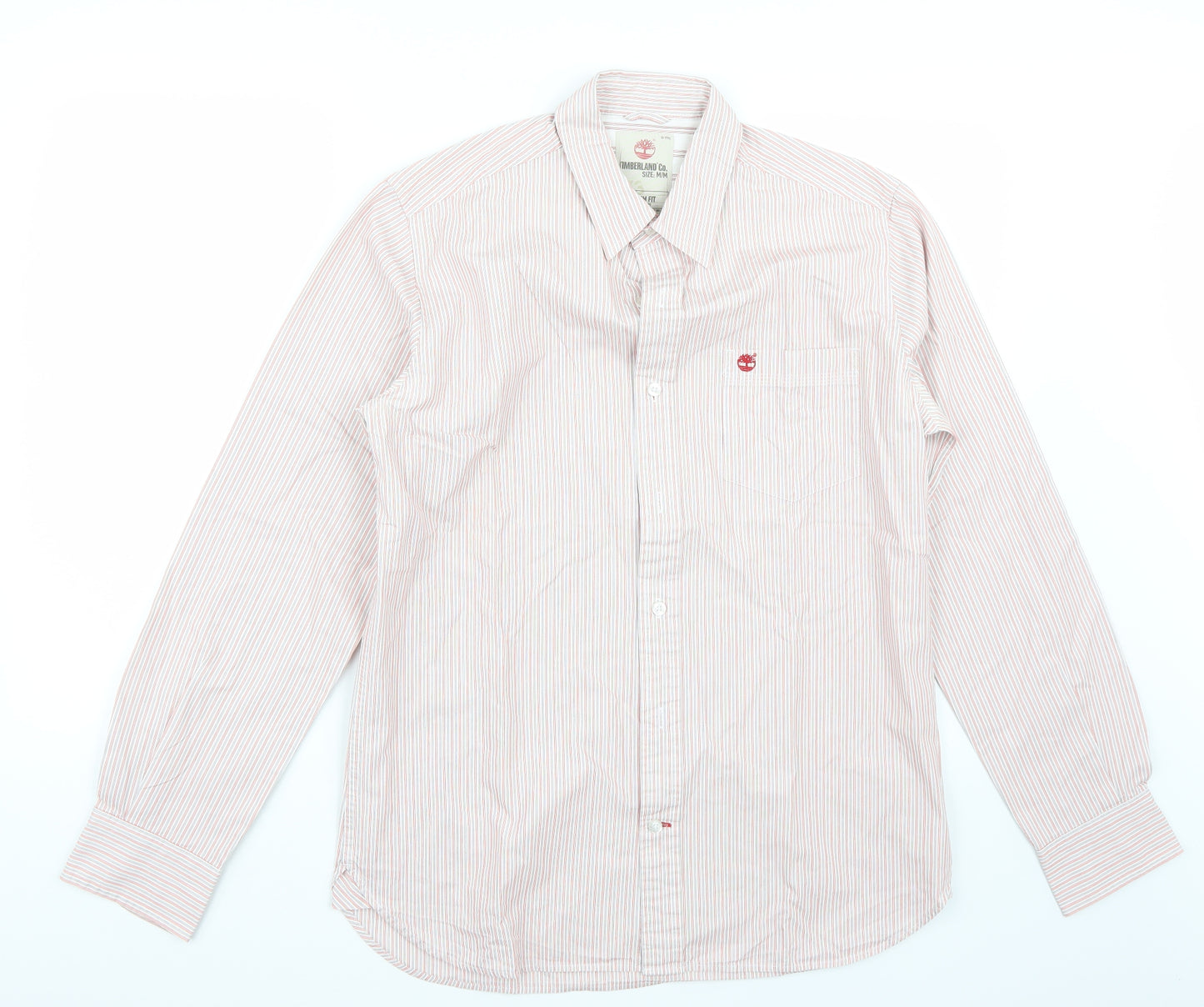 Timberland Mens Red Striped   Button-Up Size M