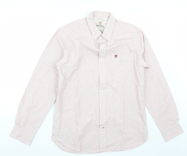 Timberland Mens Red Striped   Button-Up Size M