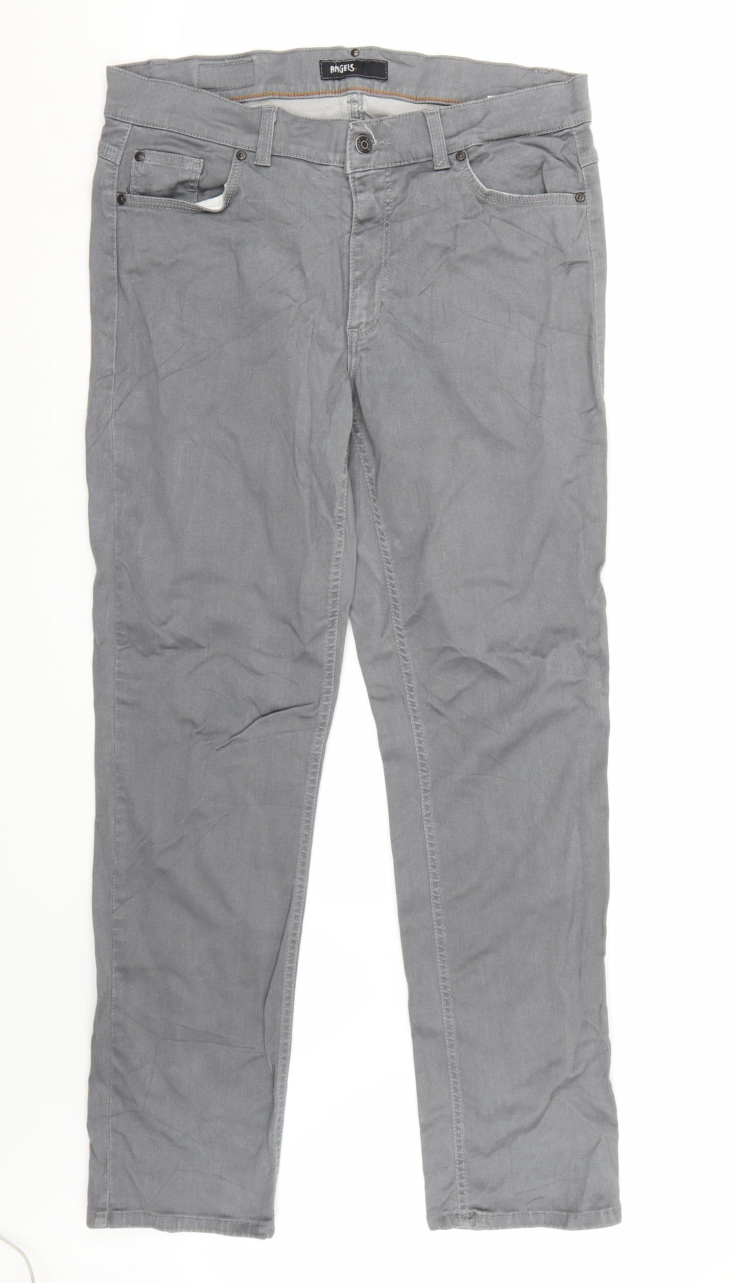 Angels Womens Grey   Straight Jeans Size 34 L32 in