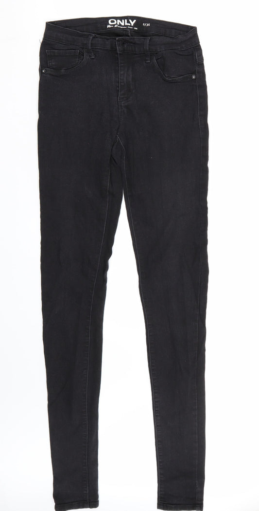 Front view of Only women’s blue skinny jeans, size UK 36, 35-inch leg