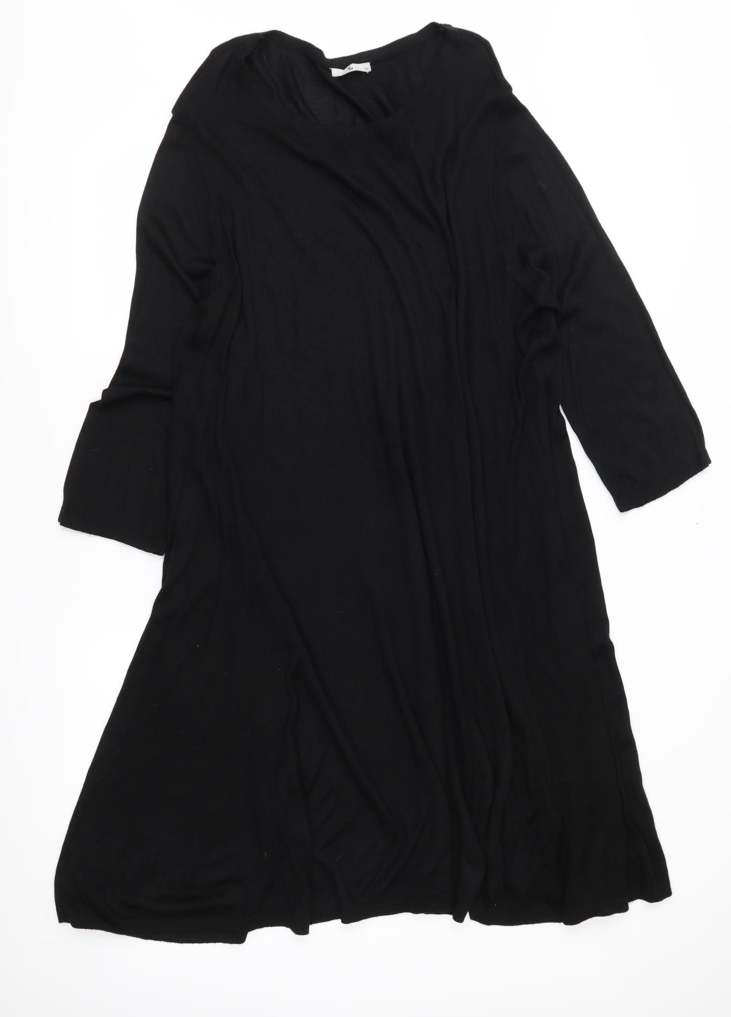TU Womens Black  Knit Jumper Dress  Size 22