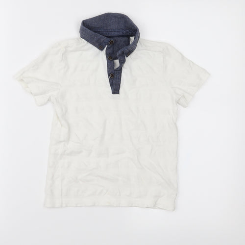 Mothercare Boys White  Jersey Basic Polo Size 5 Years