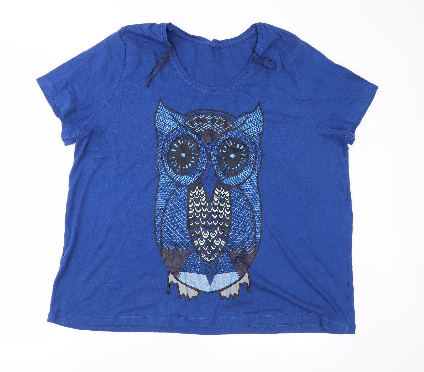 Sheego Womens Blue  Jersey Basic T-Shirt Size 22  - Owl