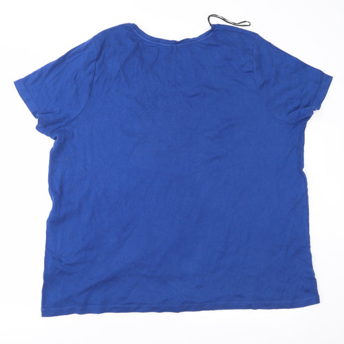 Sheego Womens Blue  Jersey Basic T-Shirt Size 22  - Owl