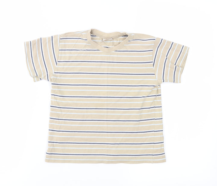 Cherokee Boys Beige Striped Jersey Basic T-Shirt Size 3-4 Years