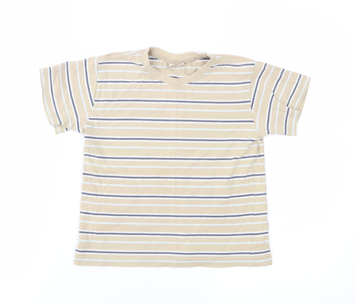Cherokee Boys Beige Striped Jersey Basic T-Shirt Size 3-4 Years