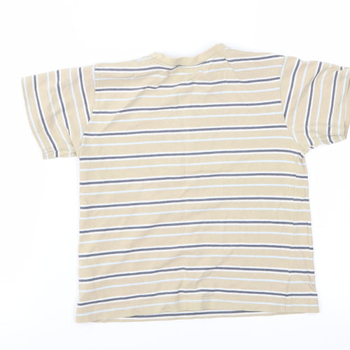 Cherokee Boys Beige Striped Jersey Basic T-Shirt Size 3-4 Years