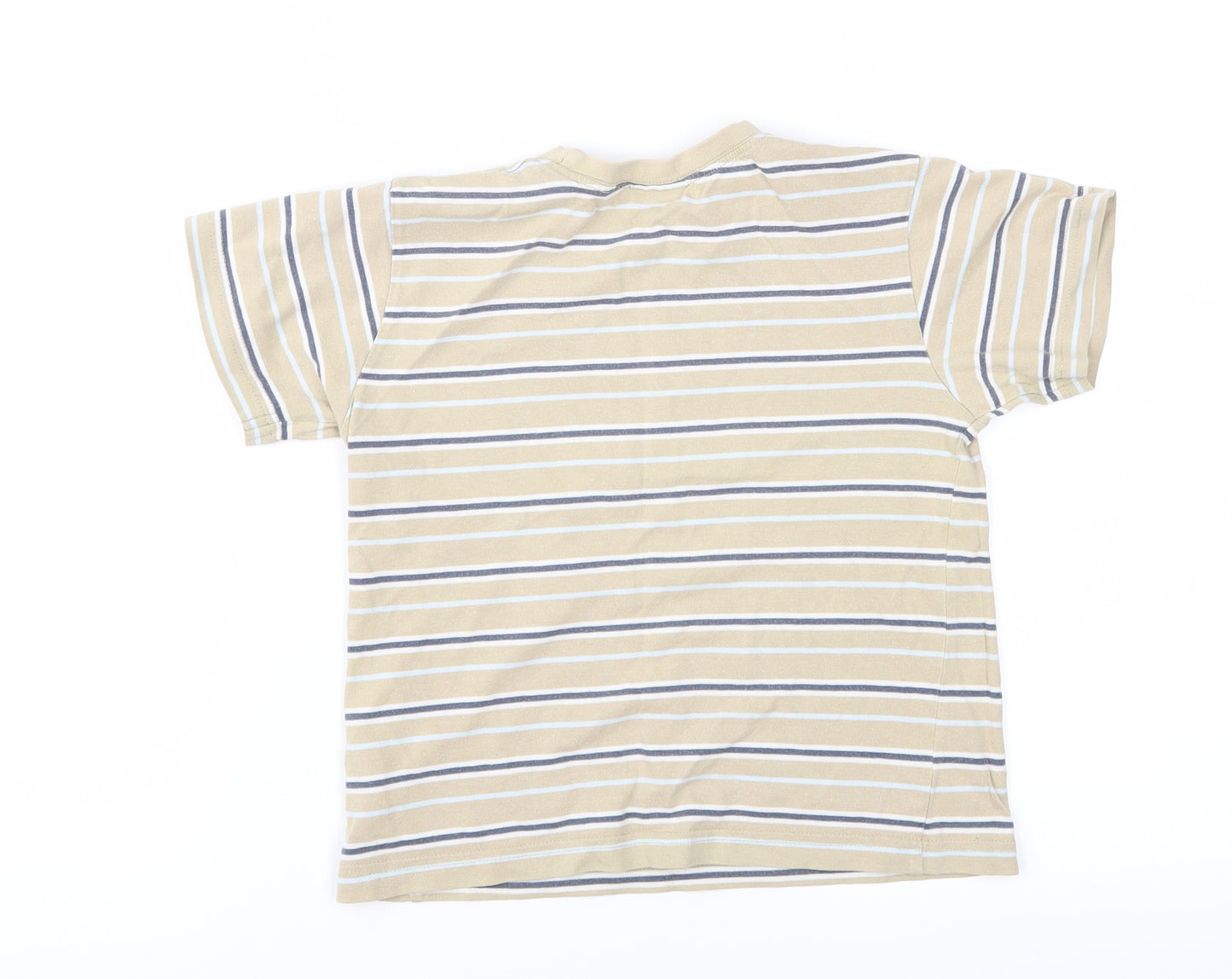 Cherokee Boys Beige Striped Jersey Basic T-Shirt Size 3-4 Years