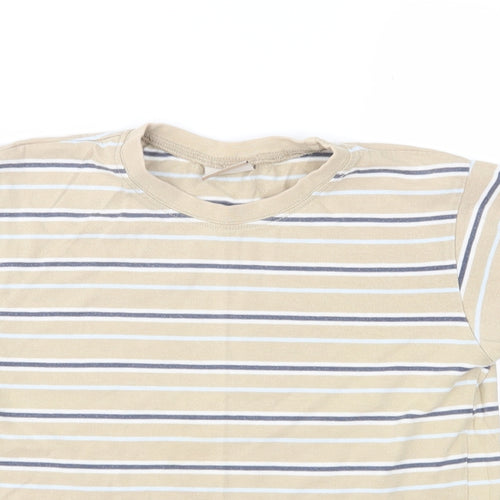 Cherokee Boys Beige Striped Jersey Basic T-Shirt Size 3-4 Years