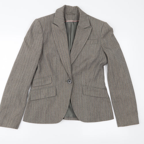Dorothy Perkins Womens Brown Striped  Jacket Suit Jacket Size 12