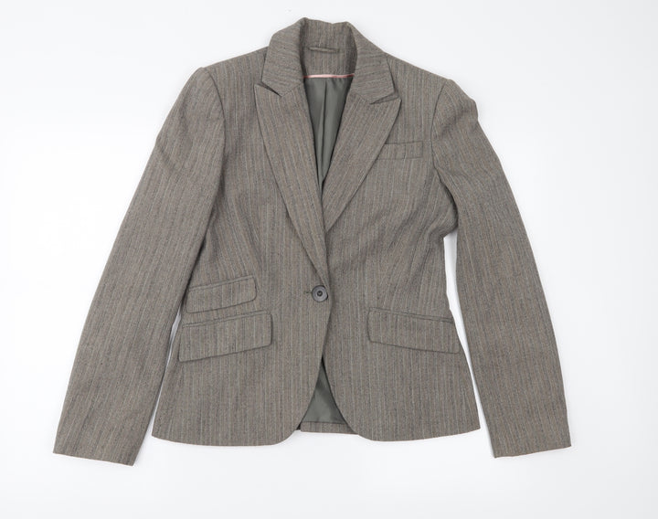 Dorothy Perkins Womens Brown Striped  Jacket Suit Jacket Size 12