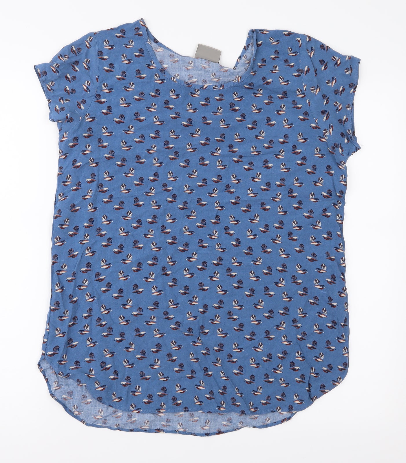 Vera Moda Womens Blue Geometric  Basic Blouse Size 12