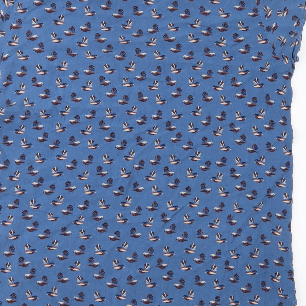 Vera Moda Womens Blue Geometric  Basic Blouse Size 12
