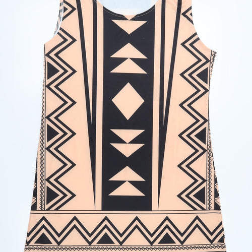 Yoins Womens Pink Geometric  Shift  Size XL