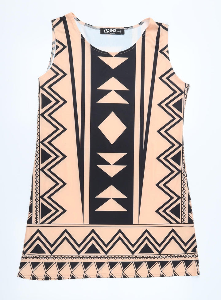 Yoins Womens Pink Geometric  Shift  Size XL