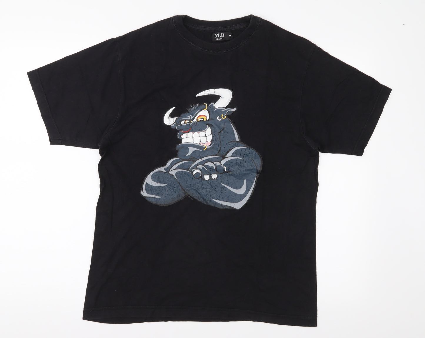 M.D Mens Black  Jersey  T-Shirt Size M