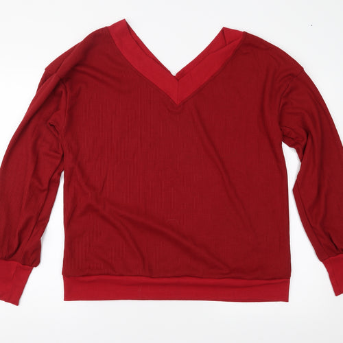 Preworn Womens Red   Basic Blouse Size L