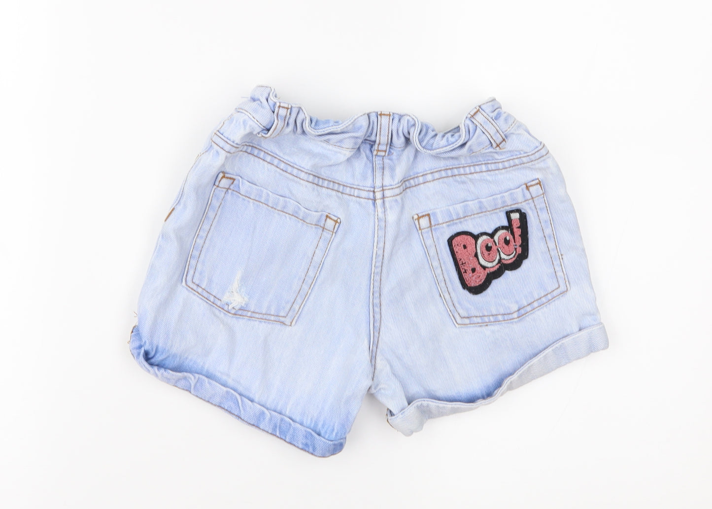 NEXT Girls Blue  Denim Mom Shorts Size 7 Years - Distressed