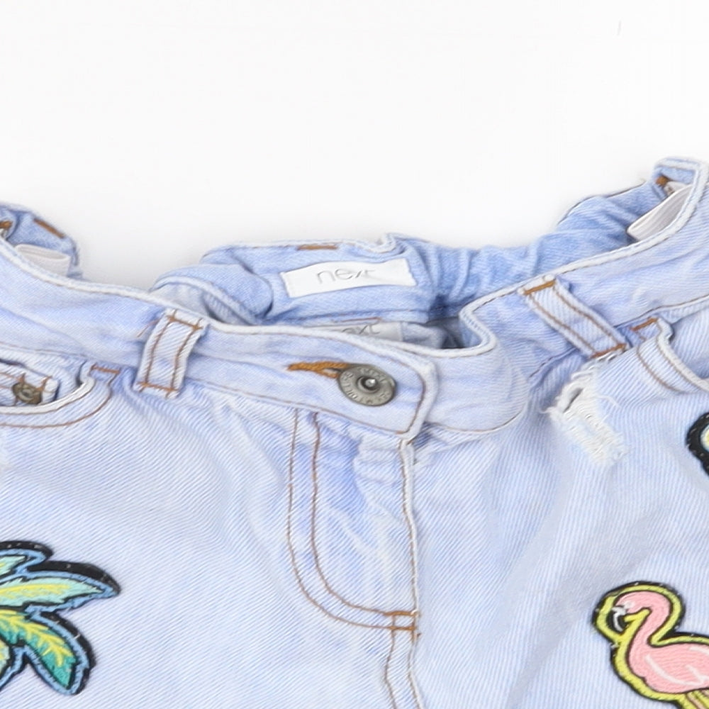 NEXT Girls Blue  Denim Mom Shorts Size 7 Years - Distressed