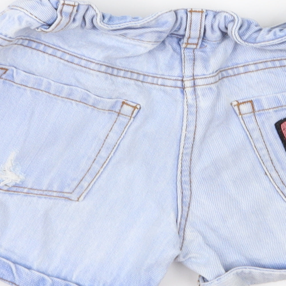 NEXT Girls Blue  Denim Mom Shorts Size 7 Years - Distressed