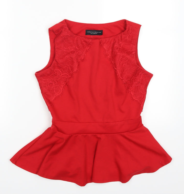 Dorothy Perkins Womens Red   Basic Tank Size 8