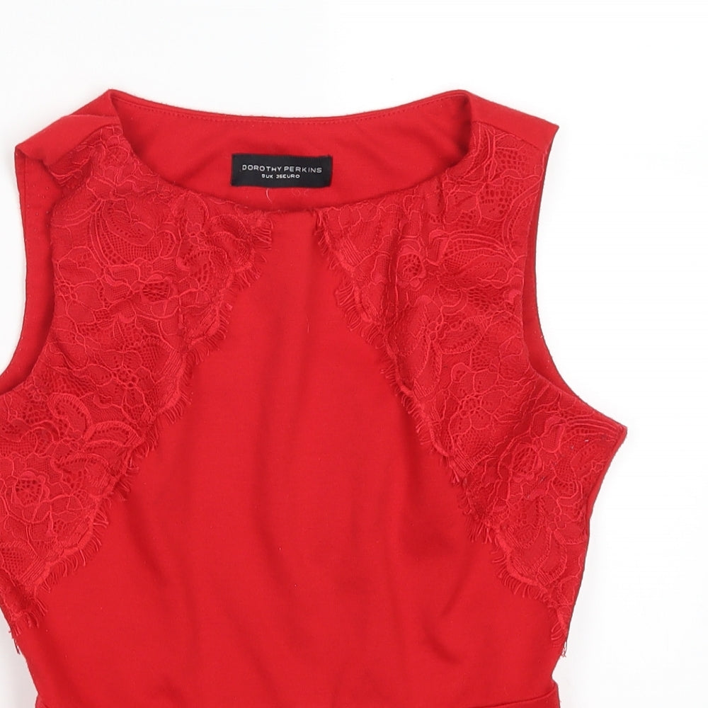 Dorothy Perkins Womens Red   Basic Tank Size 8