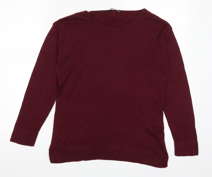 Stradivarius Womens Red Pullover Jumper Size S - Burgundy