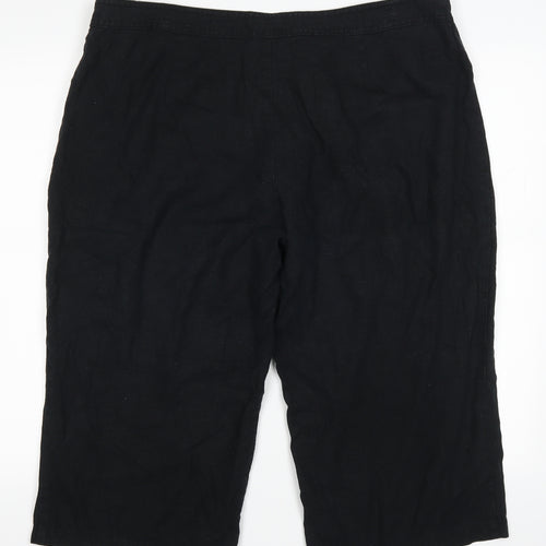 Marks and Spencer Womens Black   Cropped Trousers Size 18 L20 in