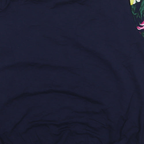 Ppaya Womens Blue Floral  Basic T-Shirt Size 10