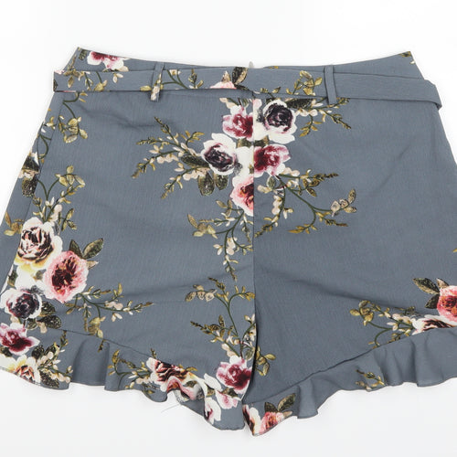 Preworn Womens Blue Floral  Mom Shorts Size 32 in