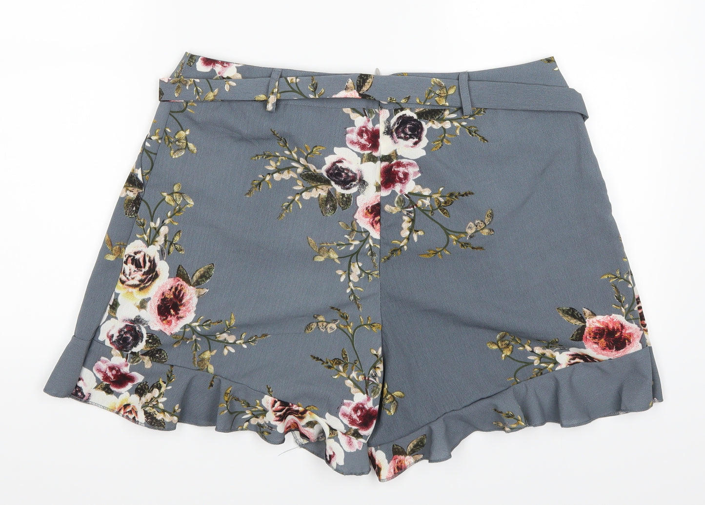 Preworn Womens Blue Floral  Mom Shorts Size 32 in