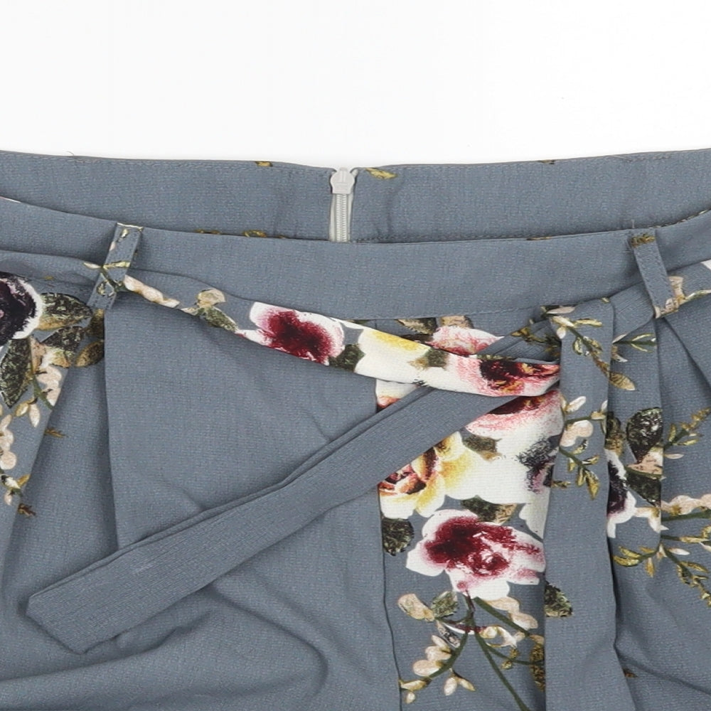 Preworn Womens Blue Floral  Mom Shorts Size 32 in