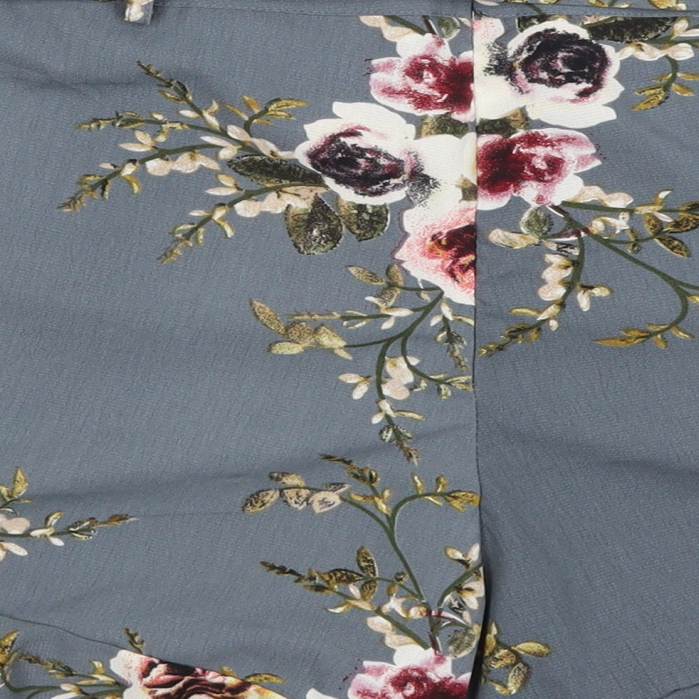 Preworn Womens Blue Floral  Mom Shorts Size 32 in
