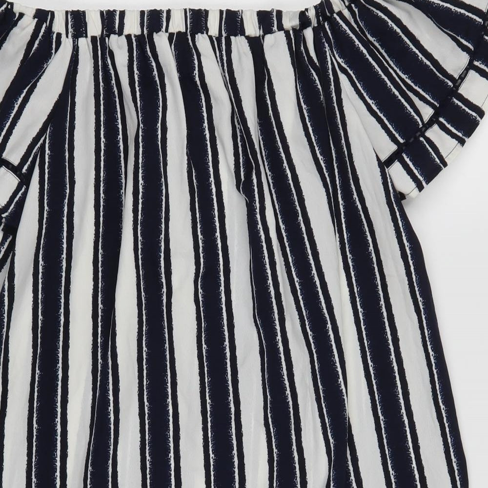 Primark Womens Blue Striped  T-Shirt Dress  Size 12