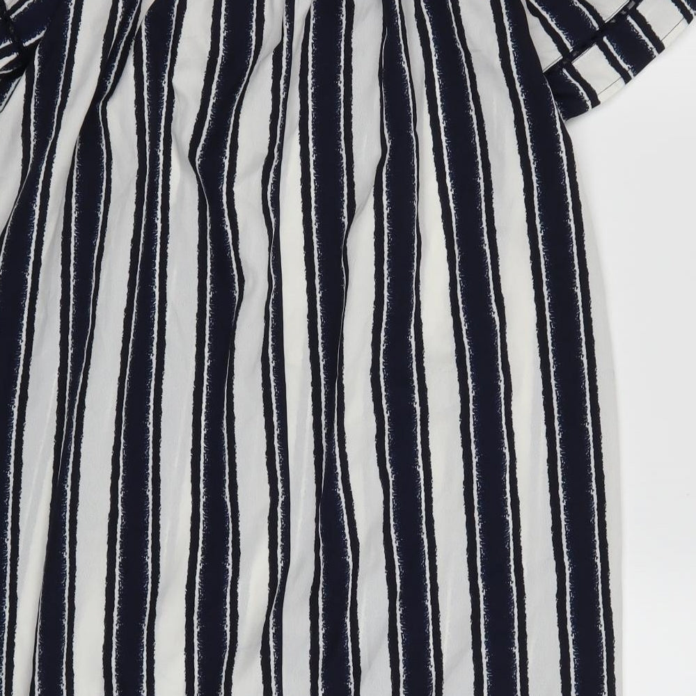 Primark Womens Blue Striped  T-Shirt Dress  Size 12