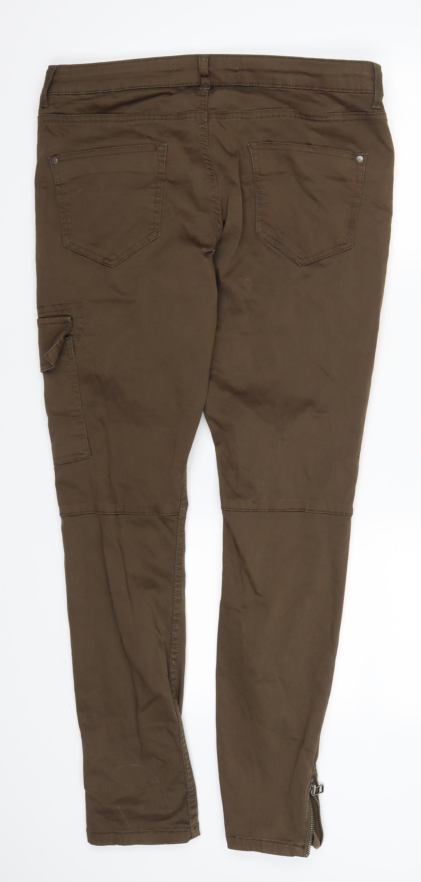 Denim Co Womens Brown   Cargo Trousers Size 14 L29 in